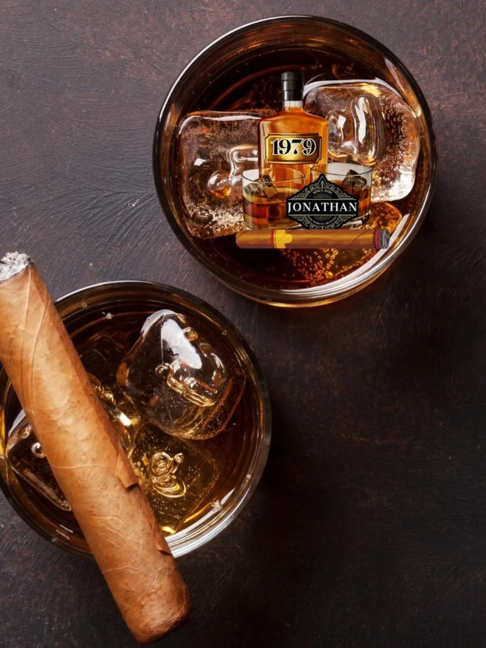 Personalized Whiskey Cake Toppers 2.5” | Aged to Perfection Birthday Decor/24PCS